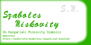 szabolcs miskovity business card